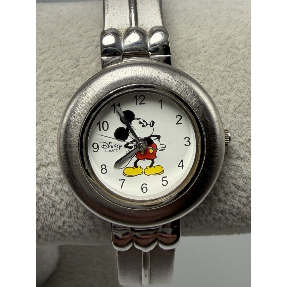 Disney Time Works Vintage New Battery Ladies Watch 26MM 7" Silver Tone